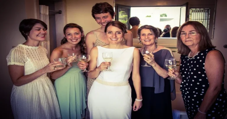 Bridal party toasting with wine at The Inn at Centre Park